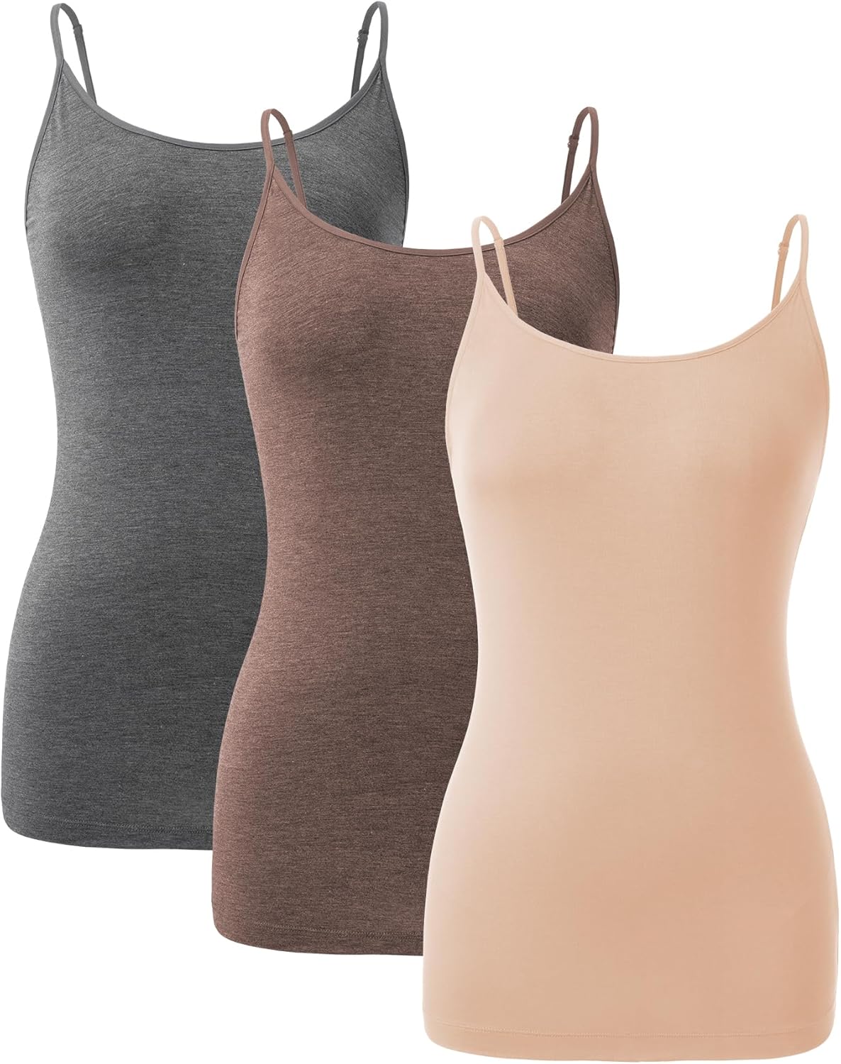 Bamboo Rayon Camisole Tops for Women by DAVID ARCHY - 3 Pack