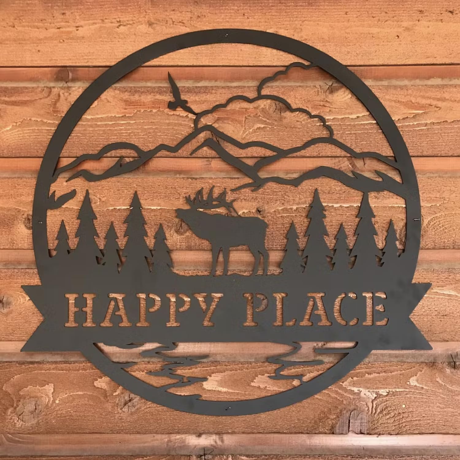 Personalized Elk Metal Wall Art for Rustic Home Decor