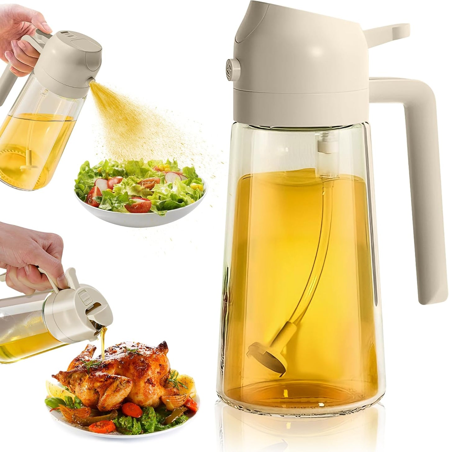 2-in-1 Glass Oil Sprayer: Spray & Pour with Ease!