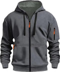 MANTORS Mens Fleece Contrast Hoodie Jacket - Lightweight Warmth