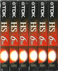 TDK T-120HS Premium Quality VHS Cassettes 6 pack - Reliable Analog