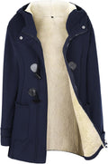 Gihuo Sherpa Lined Jacket Women Hooded Fleece Coat - Cozy Winter Layer
