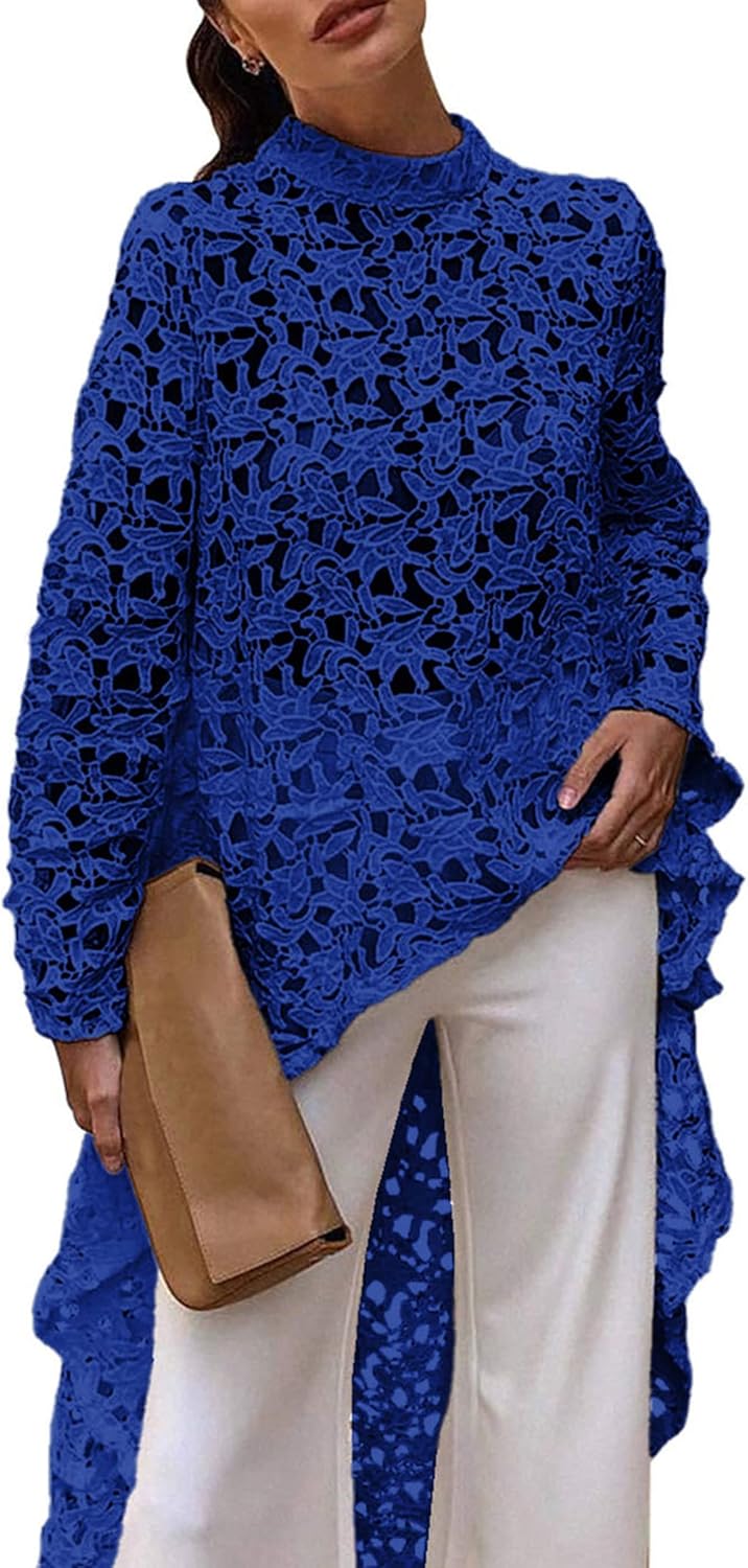 PRETTYGARDEN Women's Long Sleeve High Low Asymmetrical Blouse