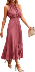 Women's Midi Swiss Dot Sundress - Flattering Sleeveless Midi Dress
