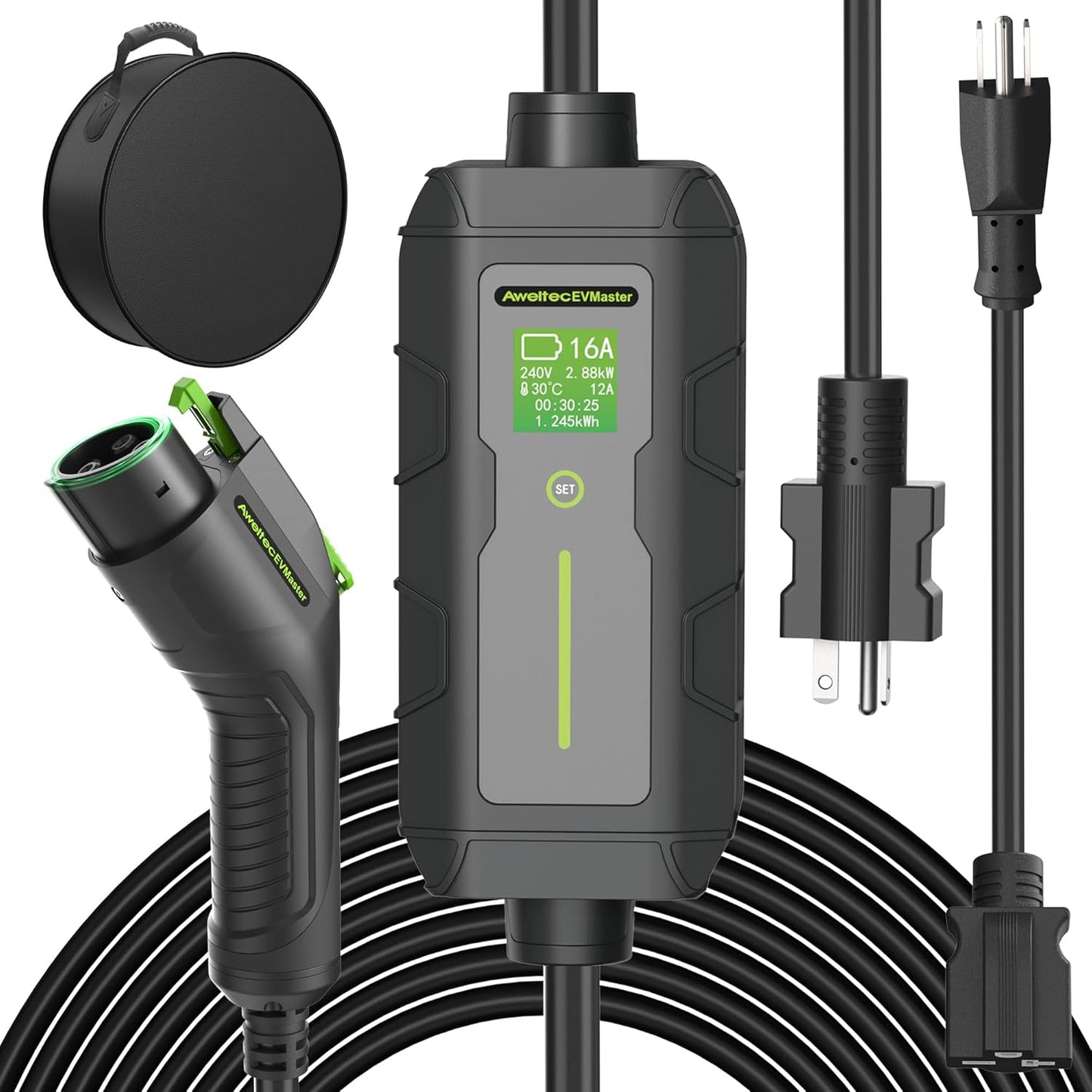 EVMaster Portable Level 1+2 EV Charger - Fast Charging Anywhere