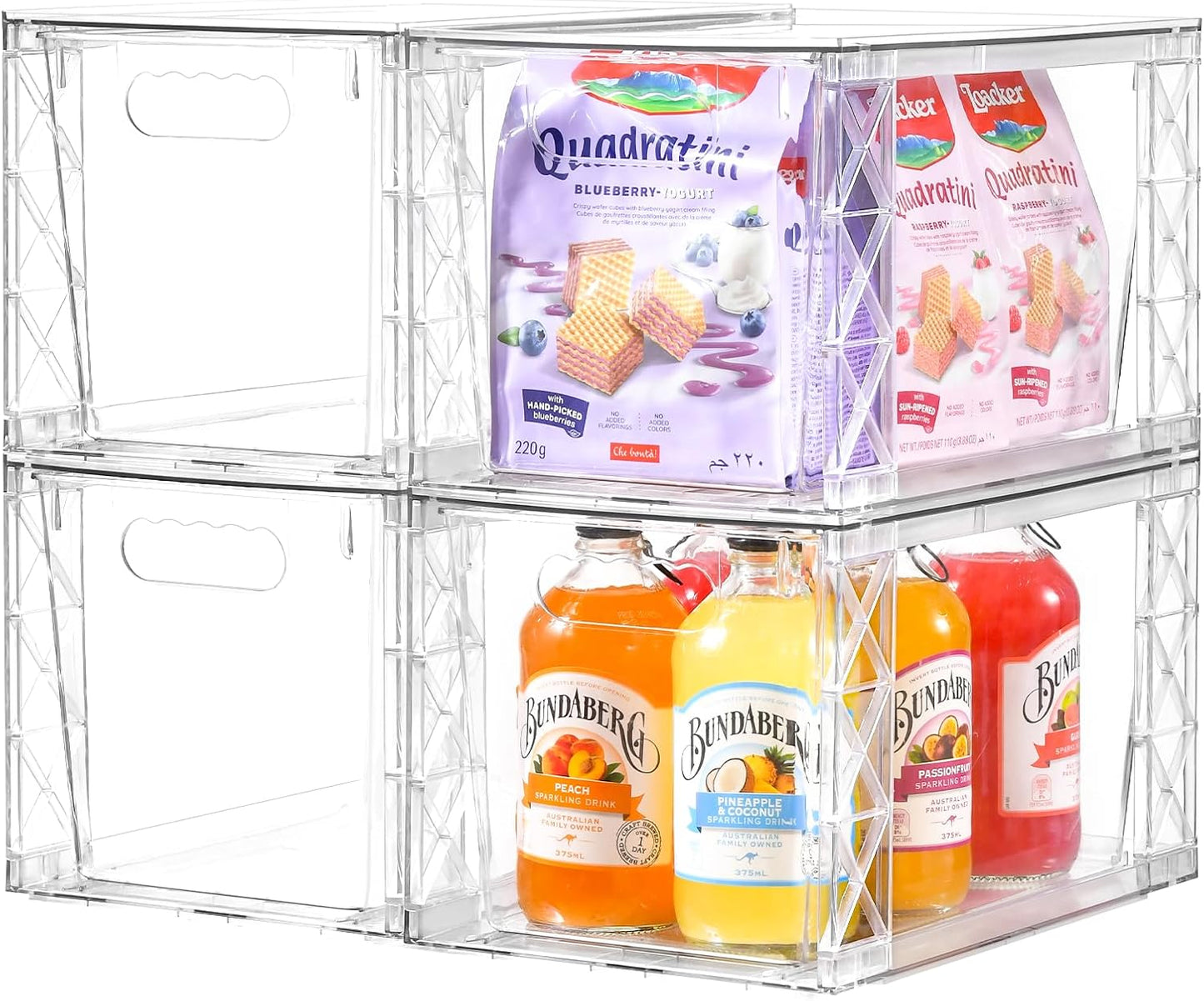Plastic Drawers Storage - 4Pack Clear Stackable Organizers