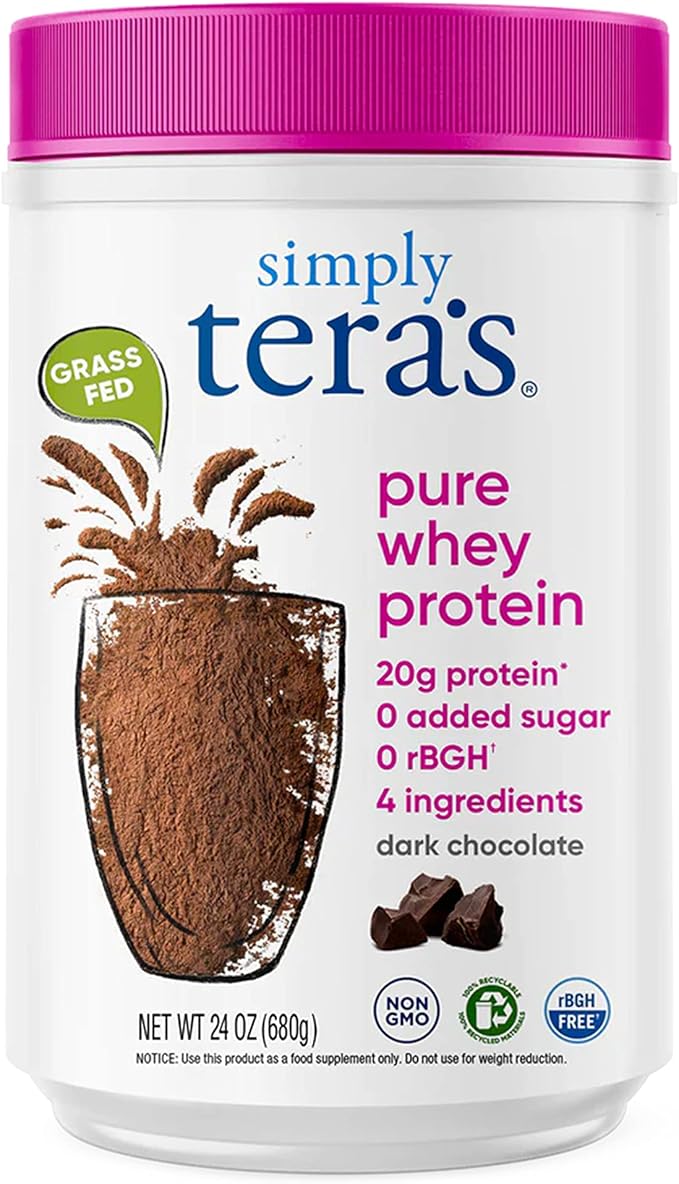 Simply tera's Pure Whey Protein Powder, Family Size Dark Chocolate