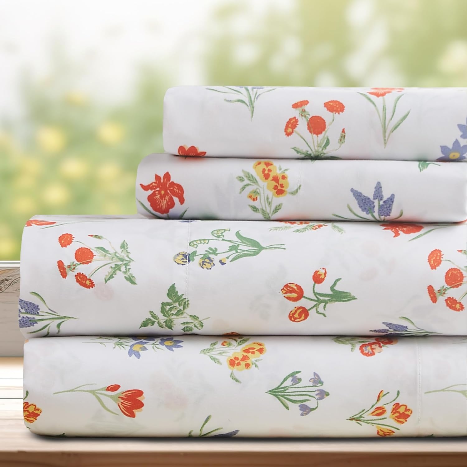 DREAMCARE Queen Size Sheets Set - Soft Floral Elegance & Comfort