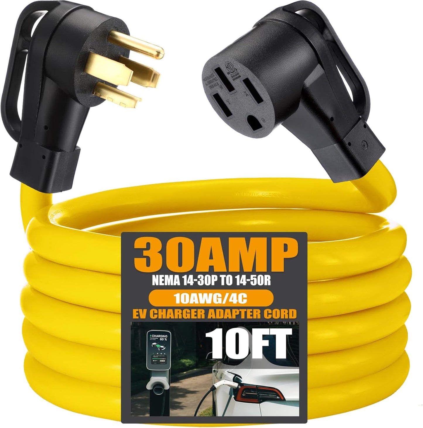 10FT EV Charger Adapter Cord for NEMA 14-30P to 14-50R