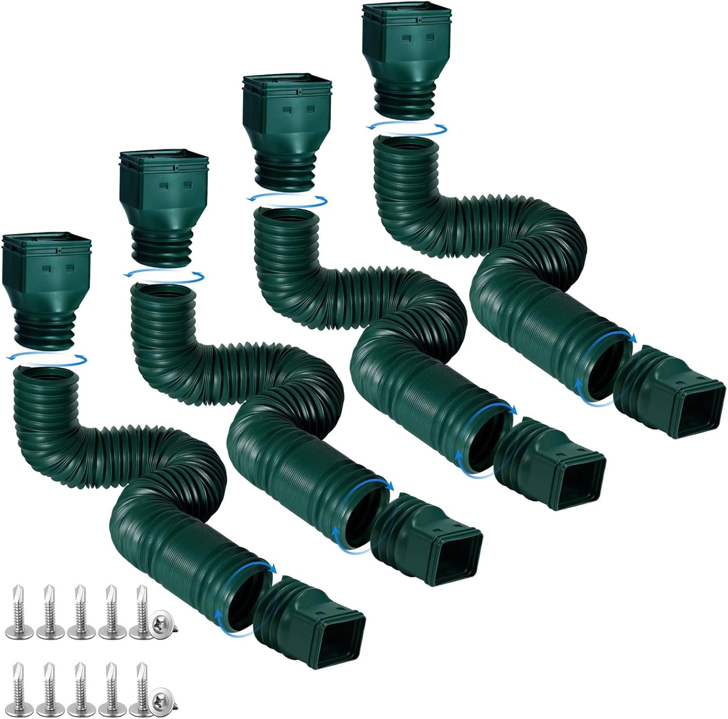 Flexible Rain Gutter Downspout Extensions for Effective Drainage