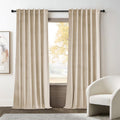 Beige Velvet Curtains 84 in Length 2 Panels - Blackout, Cozy Luxe