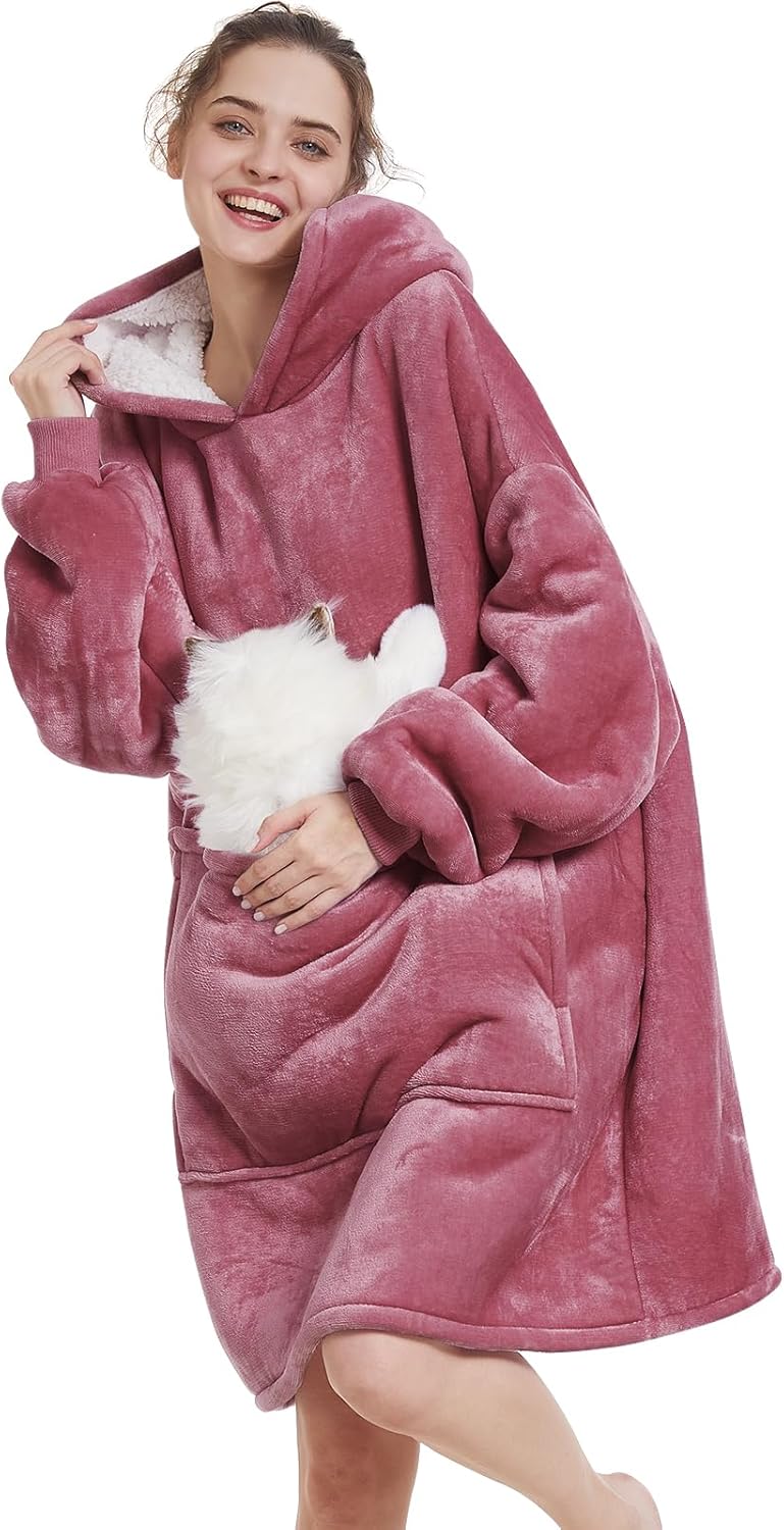 Aemilas Wearable Blanket Hoodie - Cozy Sherpa Sweatshirt Gift