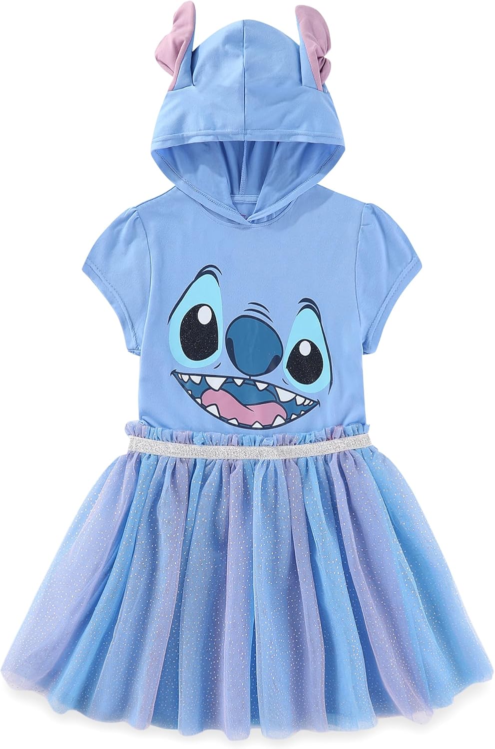 Disney Lilo & Stitch Girls Cosplay Hooded Tulle Dress for Kids