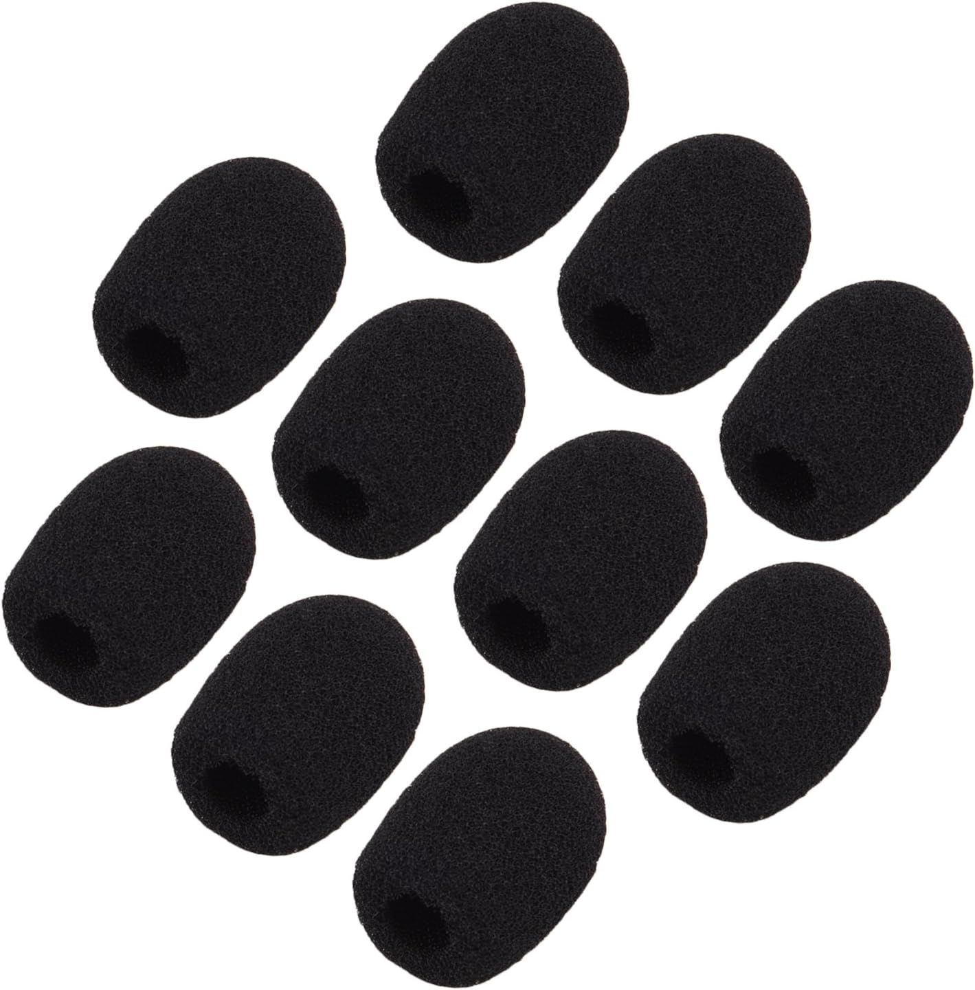 10 Pack Black Windscreen Foam Covers for Lapel Microphones