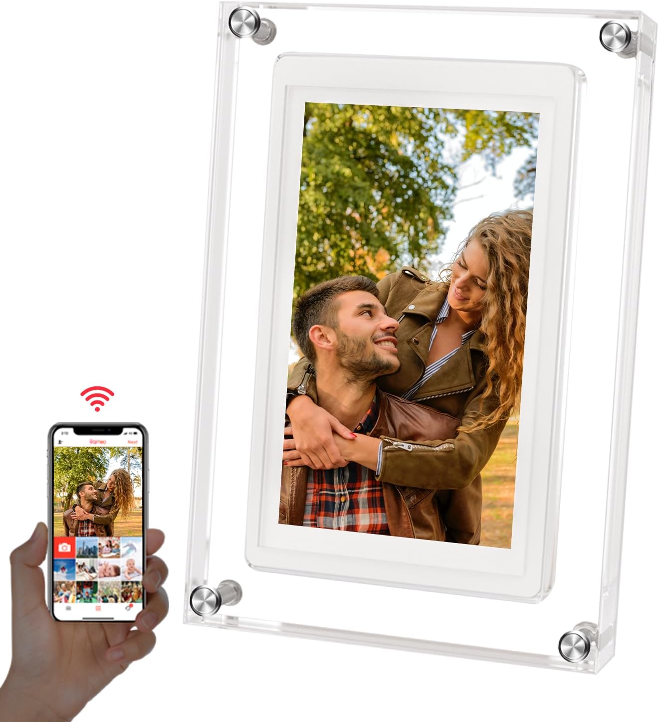 FRAMEO 5-Inch Digital Picture Frame with WiFi and Touch Screen