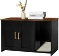 DWANTON Litter Box Enclosure Cat Furniture - Hidden Litter Solution