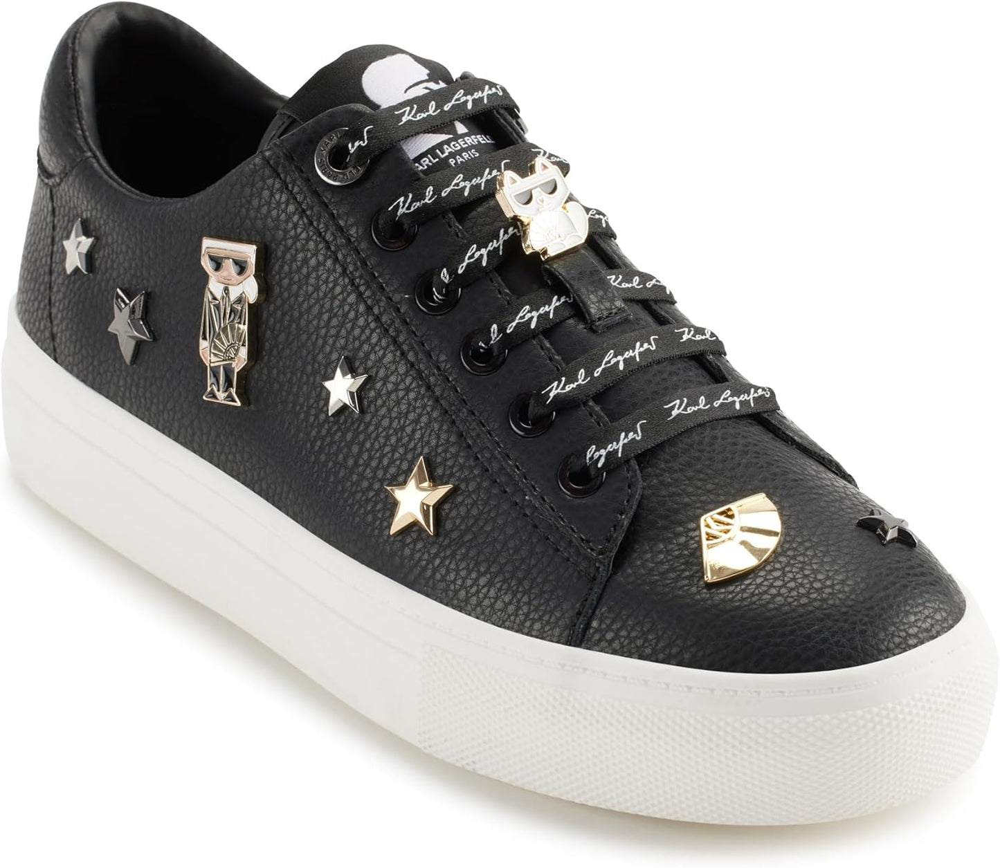 Karl Lagerfeld Paris Women's Cate Sneakers with Iconic KLP Pins