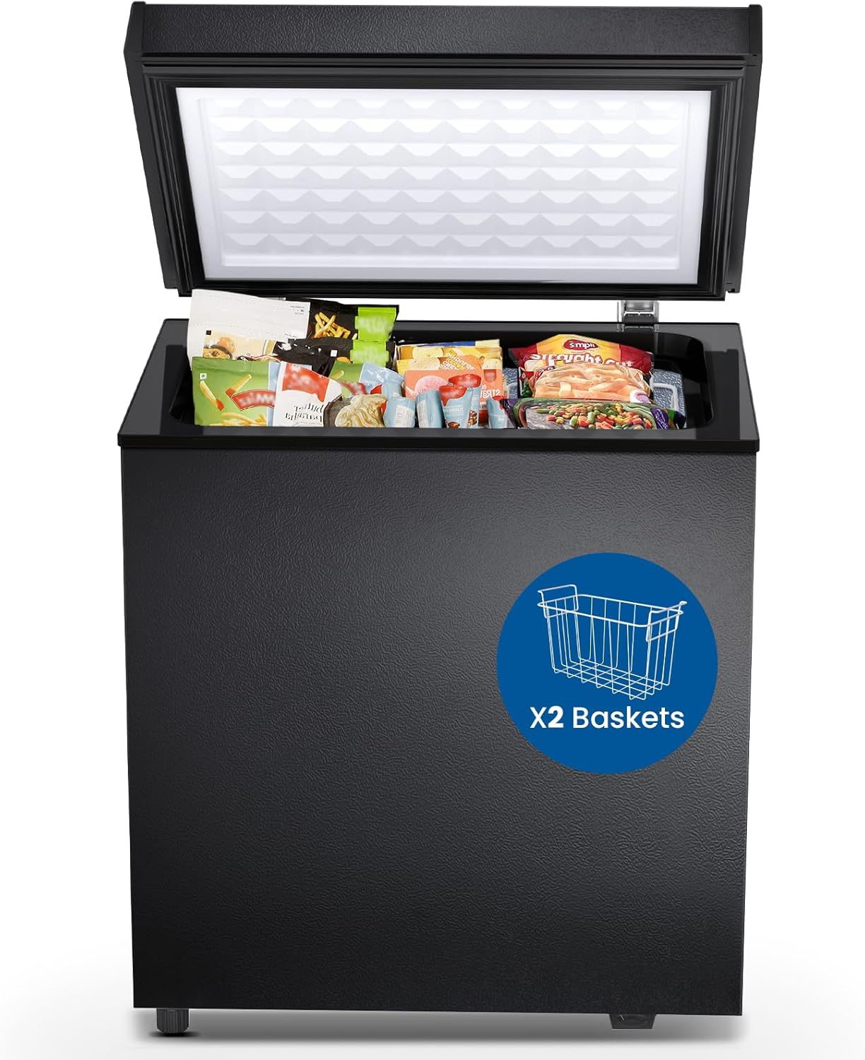 Compact Freezer 1.8 Cubic Feet with Removable Baskets for Home