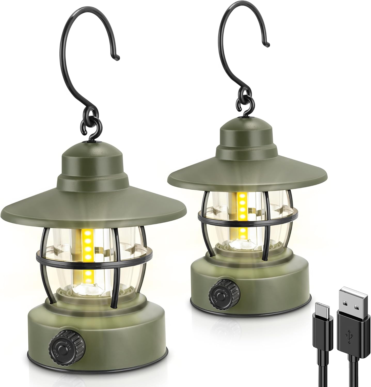 Fulighture Rechargeable Lantern 2 Pack - Brighten Your Campsite!
