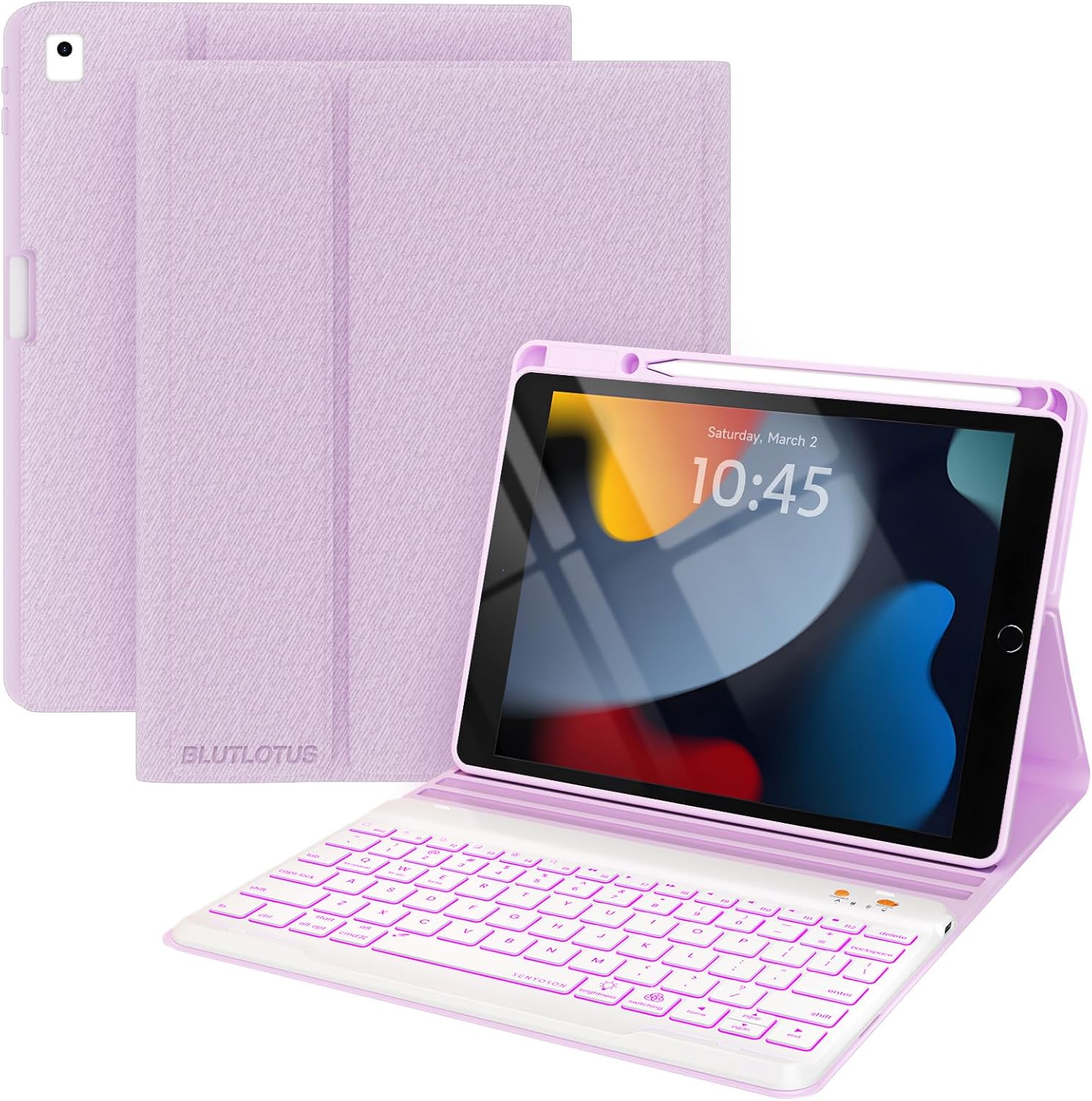 BLUTLOTUS iPad Keyboard Case with Backlit for 10.2/10.5 inch