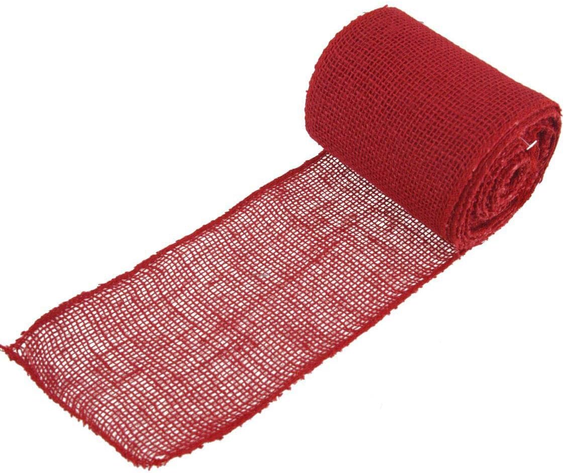 JubileeYarn Burlap Jute Craft Ribbon - Cranberry - 10 Rolls