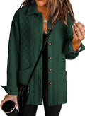 Casual Quilted Jacket for Women - Oversized Button Down Shacket