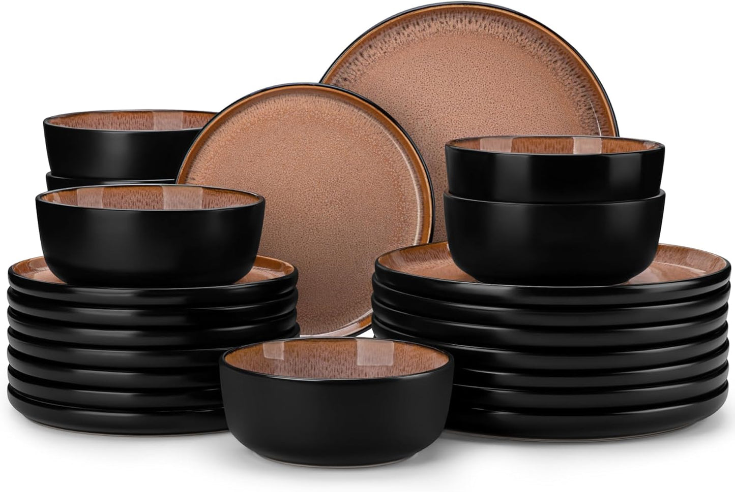 vancasso 24-Piece Dinnerware Set for 8, Microwave Safe Plates
