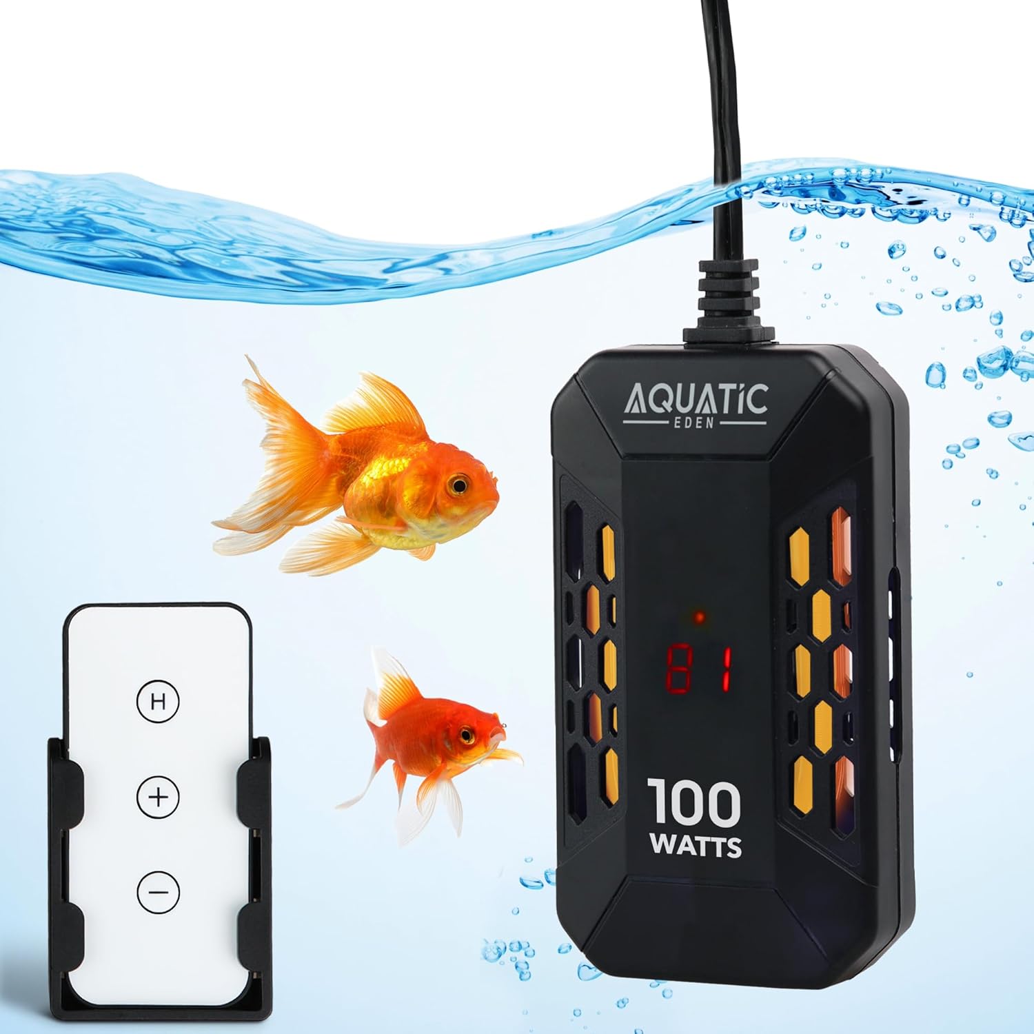 Precision Control: 100W Aquarium Heater - Ideal for 10-30 Gallon Tanks