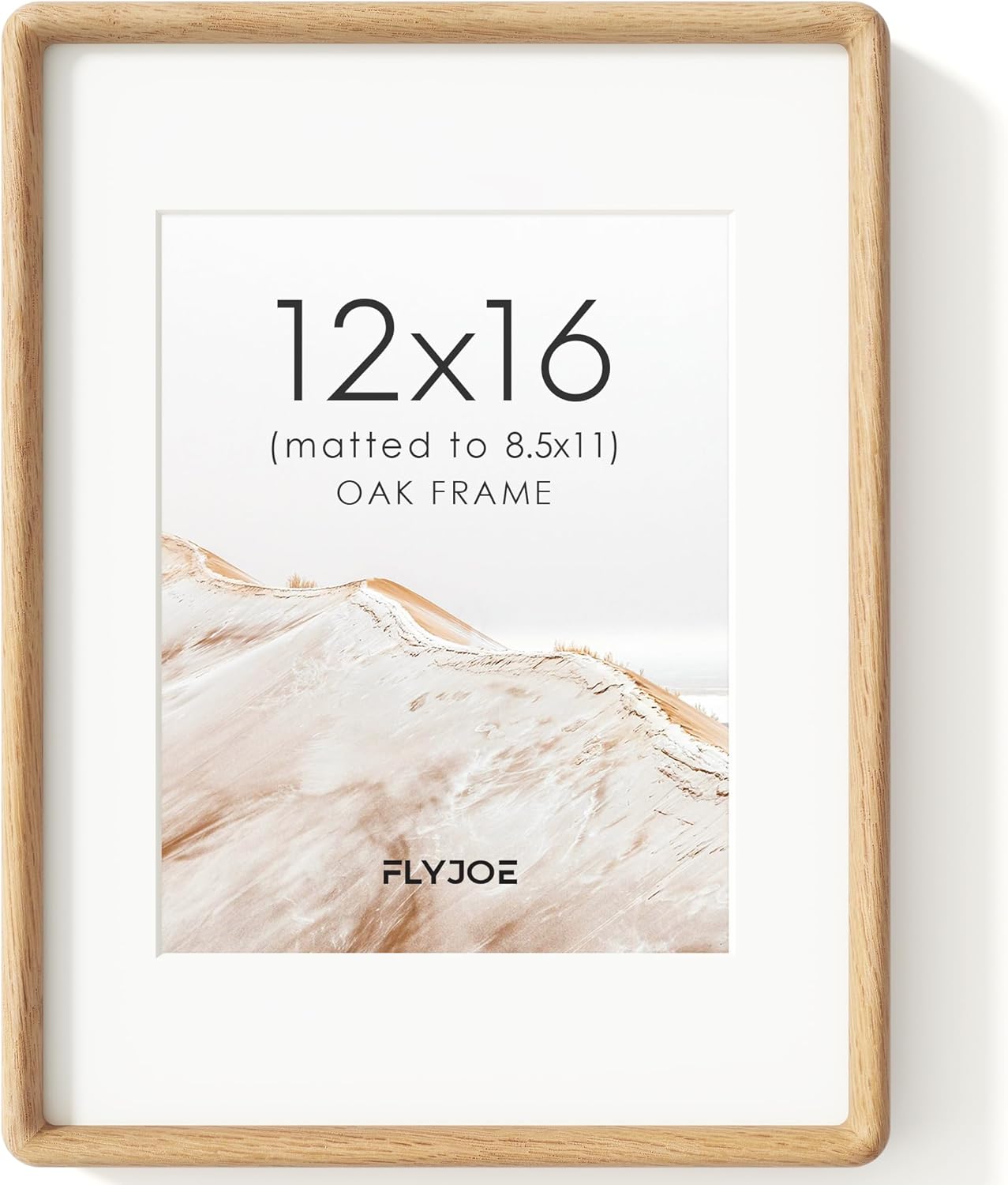 12x16 Natural Solid Oak Wood Picture Frame for Art Display