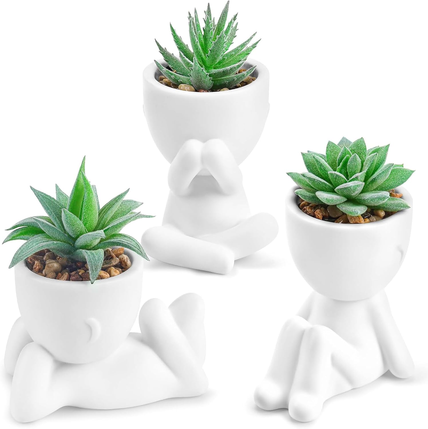 Der Rose 3 Pack Fake Succulents - Vibrant Decor