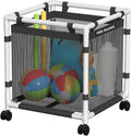 Pool Storage Bin 45 Gallons - Mobile Mesh Organizer for Pool Gear