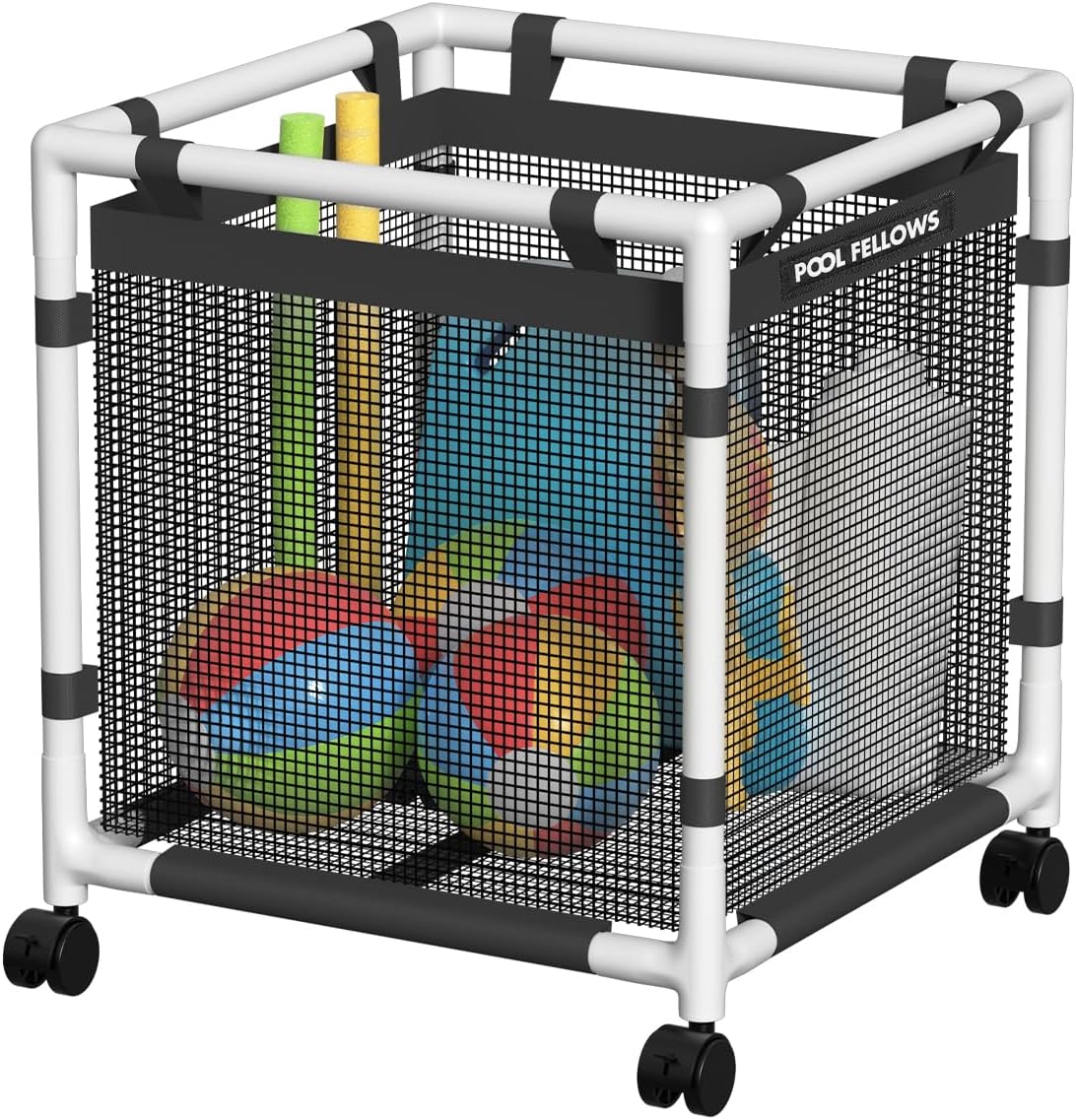 Pool Storage Bin for Noodles, Toys, Floats, and Towels