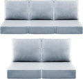 Luxury 6 in Outdoor Cushions 24x24x6 Set of 5 in Baby Blue - Thick