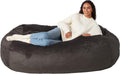 Large Bean Bag Chair 6 ft Grey Memory Foam - Comfortable Lounging