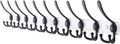 38in Coat Rack Wall Mount with 10 Tri Hooks - White or Black