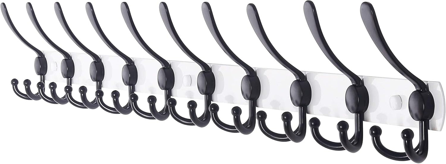 Dseap Coat Rack Wall Mount with 10 Heavy Duty Tri Hooks