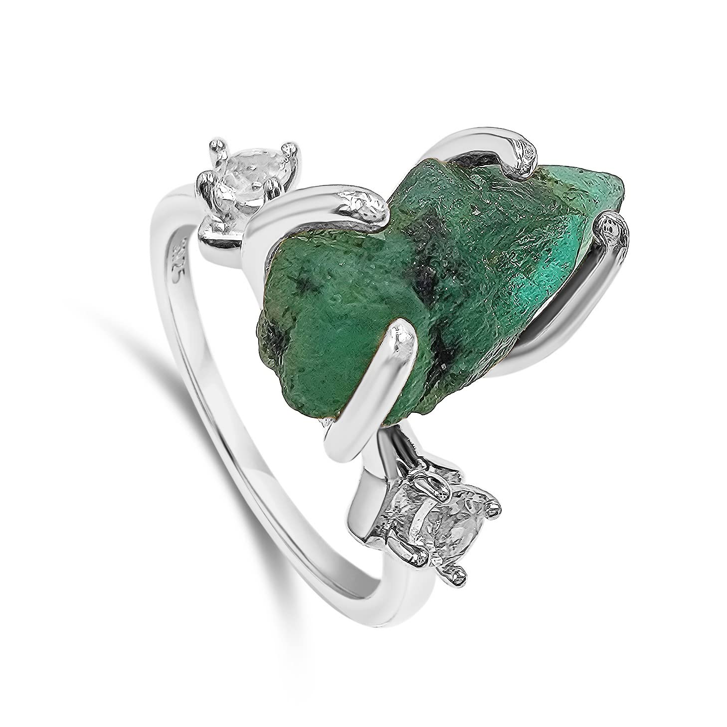 Real Raw Crystal Ring Birthstone Jewelry Gift for Her Unique