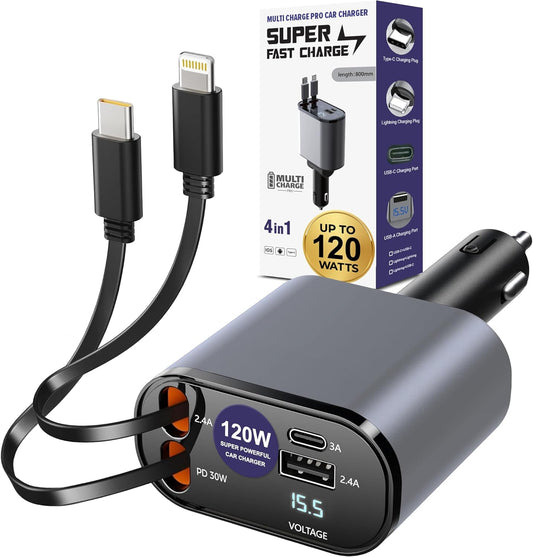 Fast Charge 4-Port Car Charger: FREEZE2TRIM