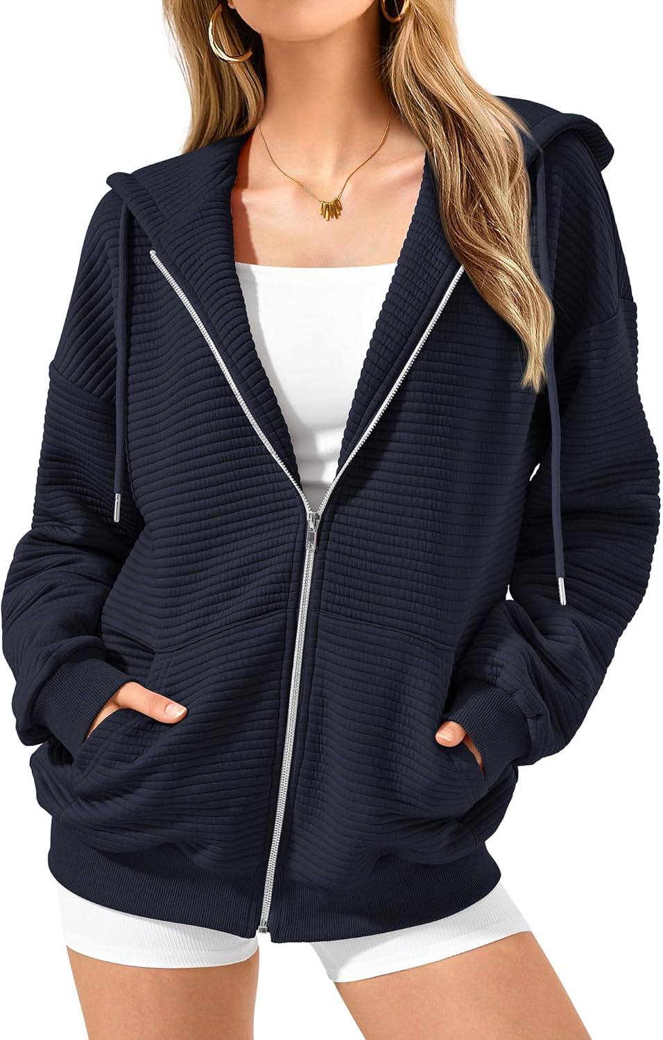 BTFBM Zip Up Hoodie Women Long Sleeve Oversized Casual Fashion