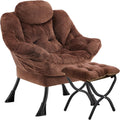 Lazy Chair with Folding Ottoman Plush Dark Brown - Cozy Reading
