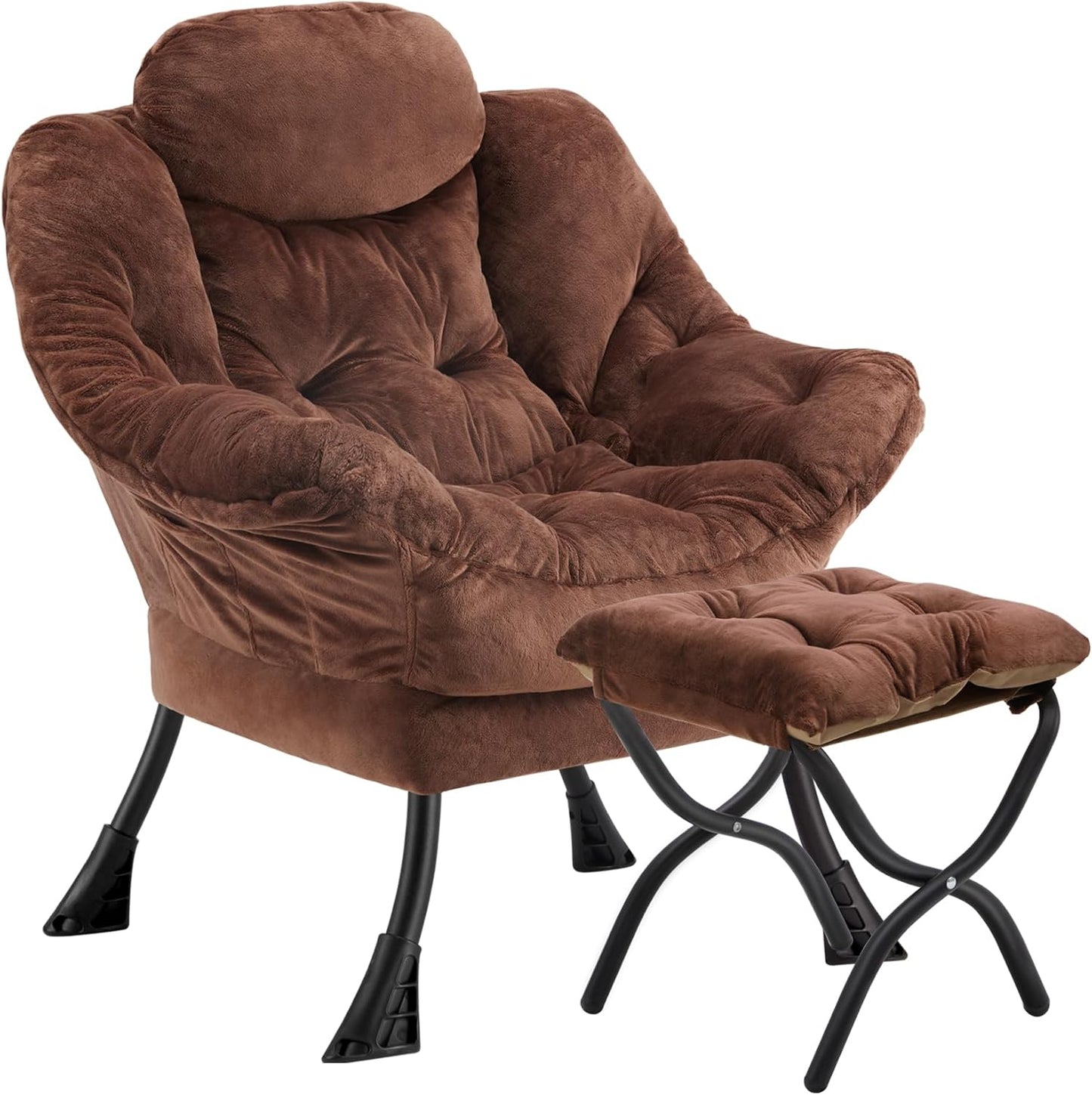Lazy Chair with Folding Ottoman for Living Room and Office