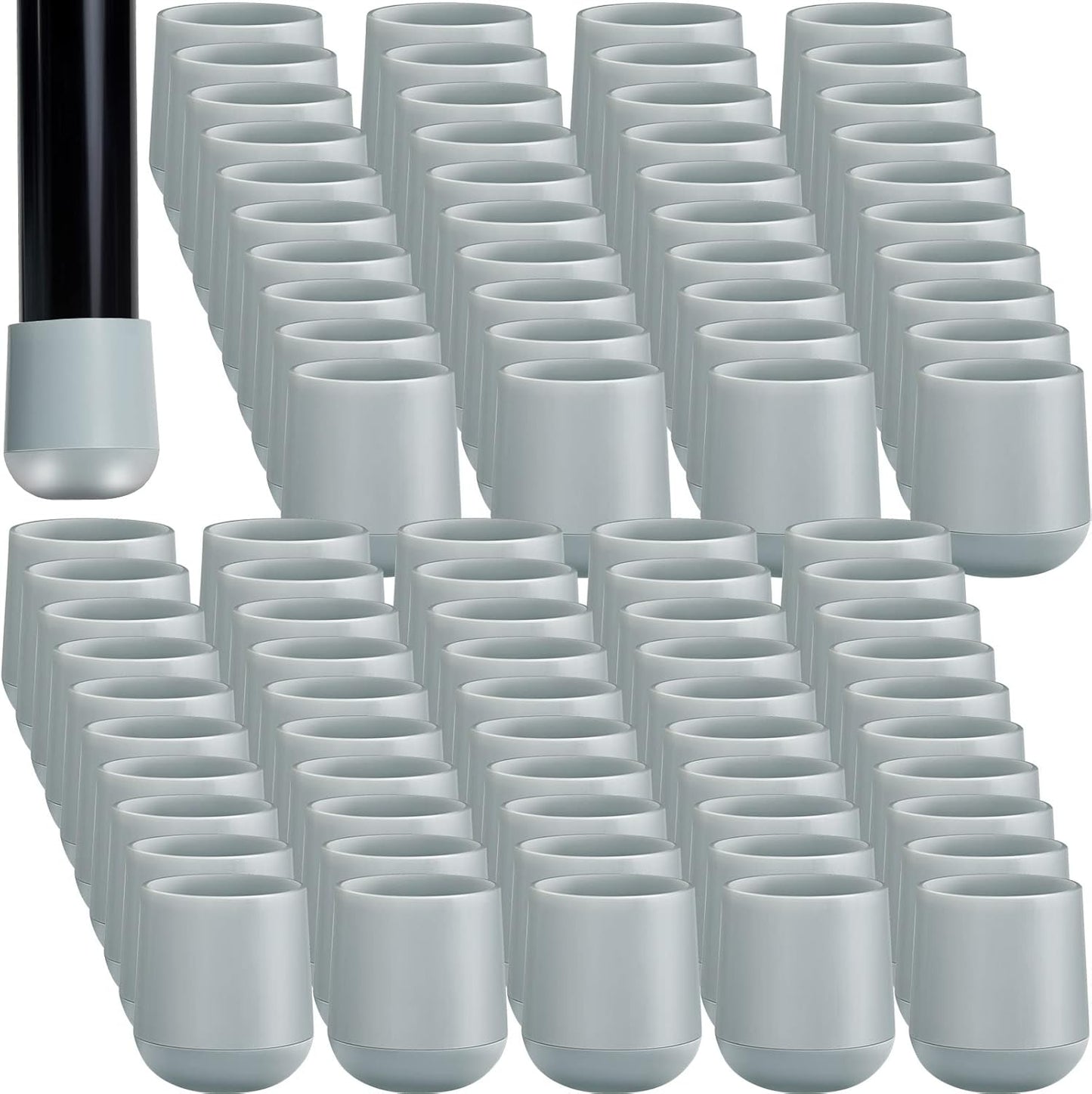 Taiyin 144 Pcs Grey Chair Leg Caps - Heavy Duty Floor Protectors