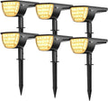 Solar Landscape Spotlights 6 Pack - Adjustable 2-in-1 Outdoor Lights