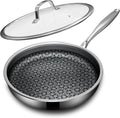 Non Stick Frying Pans with lid 8 in Hybrid Nonstick Skillet