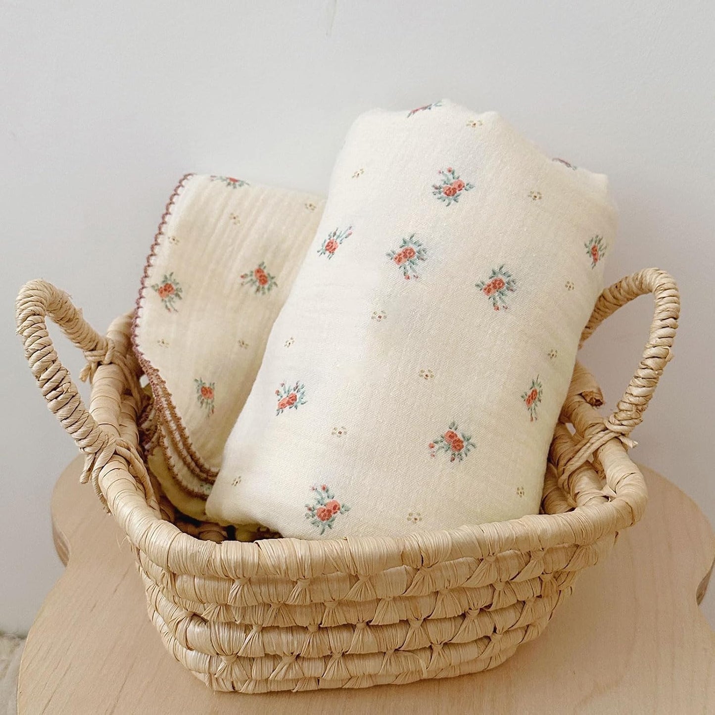 BuLuTu Toddler Blanket Soft Muslin Cotton Baby Blanket 47x51