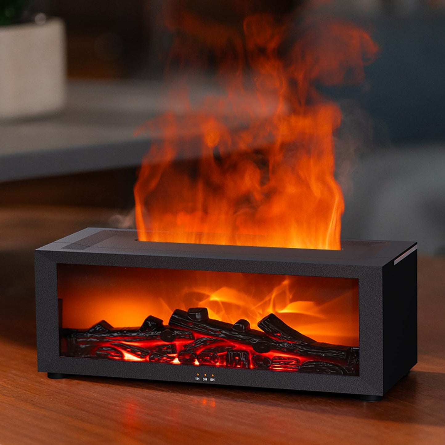 Essential Oil Diffuser with Unique Fireplace Design for Home