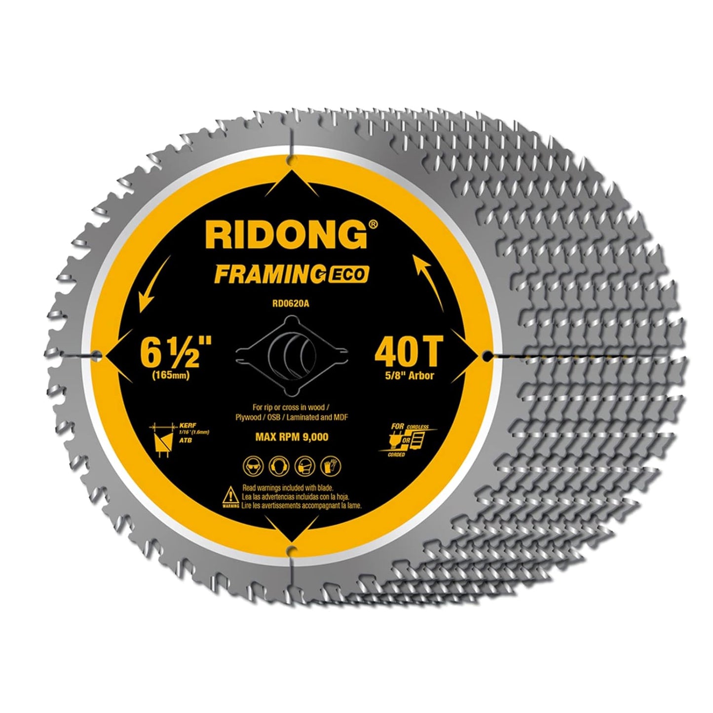 6-1/2 Inch 40 Tooth Circular Saw Blade for Wood Cutting