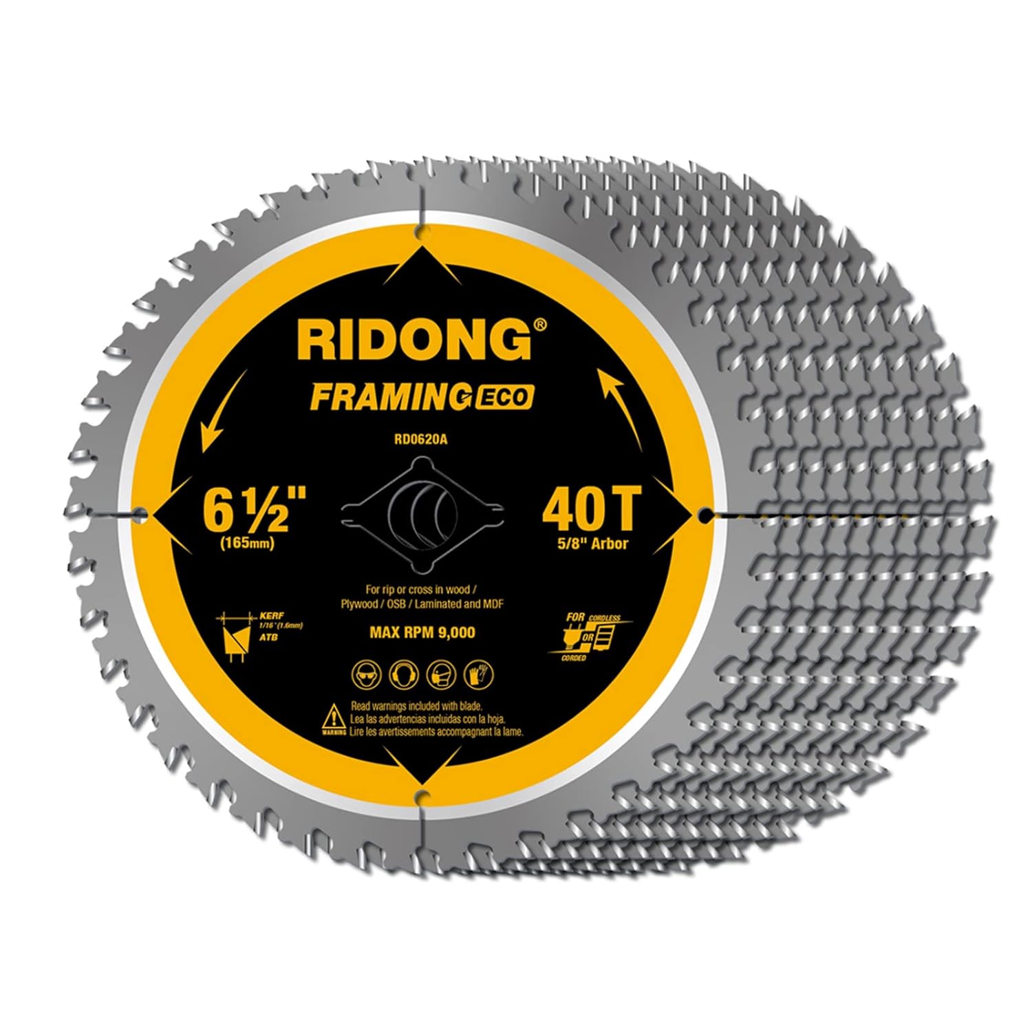 6-1/2 Inch 40 Tooth Circular Saw Blade for Wood Cutting
