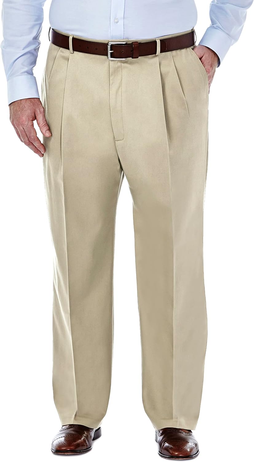 Haggar Men's Premium No Iron Khaki Classic Fit Casual Pant
