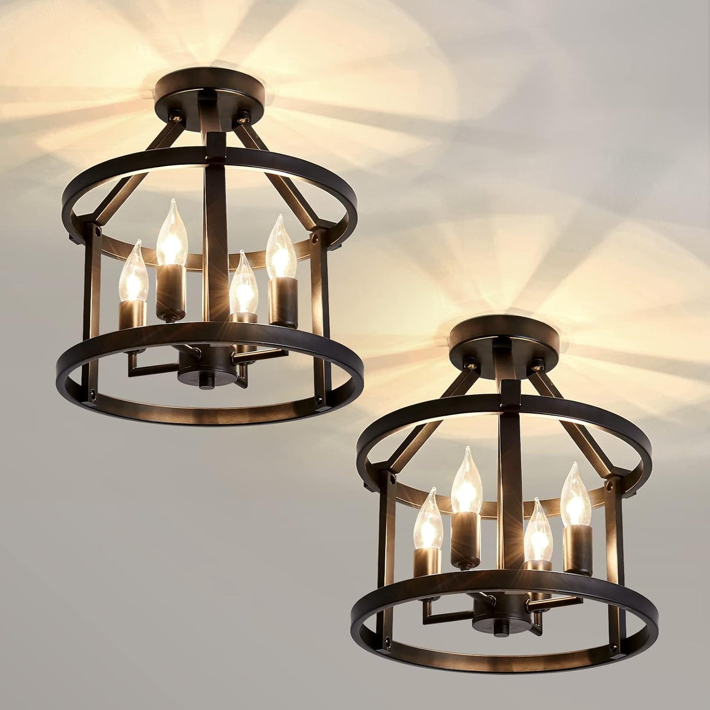 UOFUS 2-Pack Semi Flush Mount Ceiling Light Fixture Review